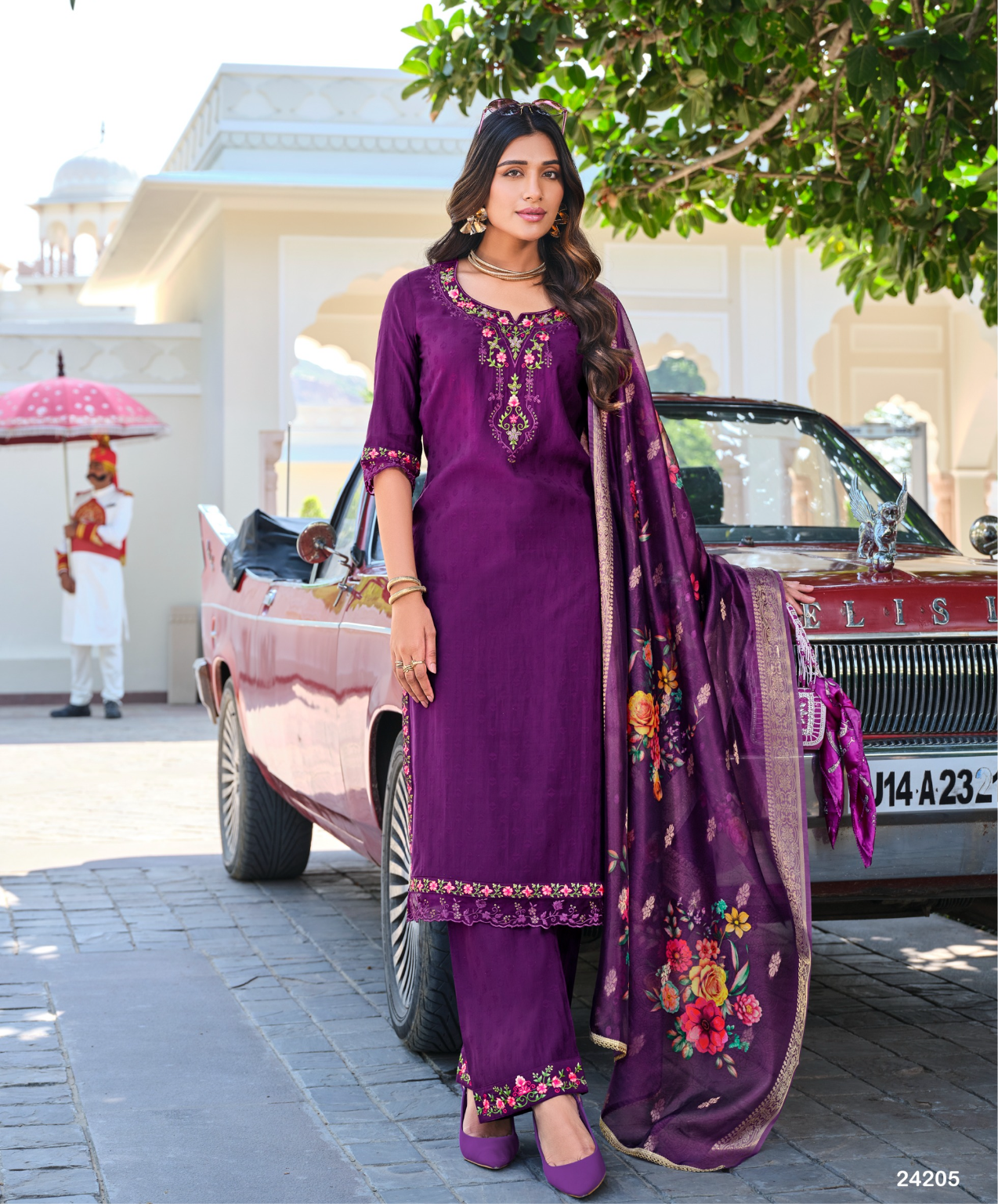 Embroidered Palazzo Set